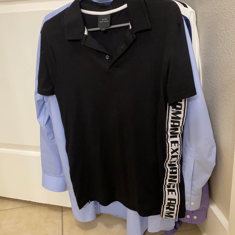 Black nice fitted Armani Exchange Polo Shirt